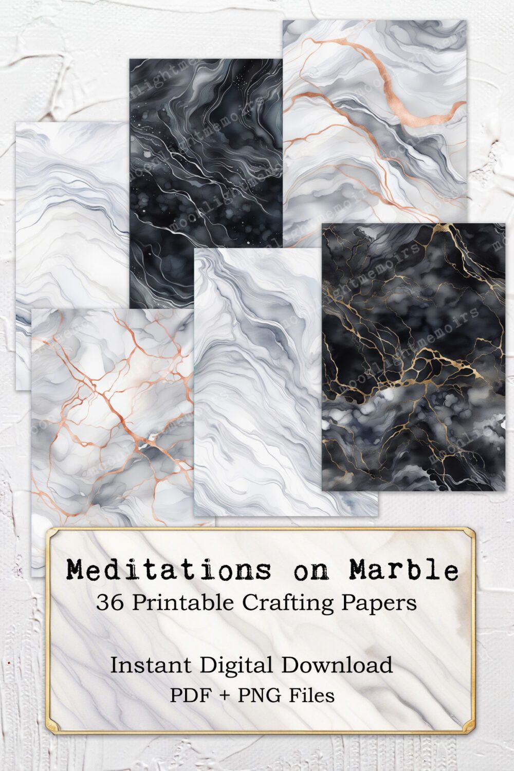 Meditations on Marble - Decorative Papers (PDF + PNG)