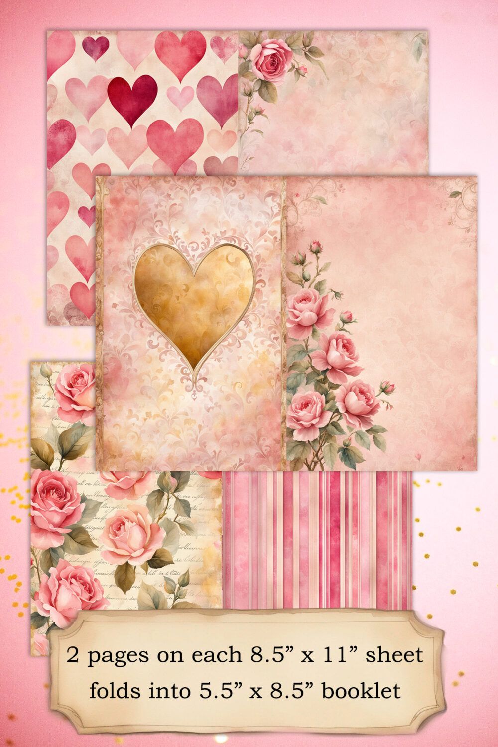 Roses & Romance - Printable Journal Pages (PDF + PNG) - Image 2